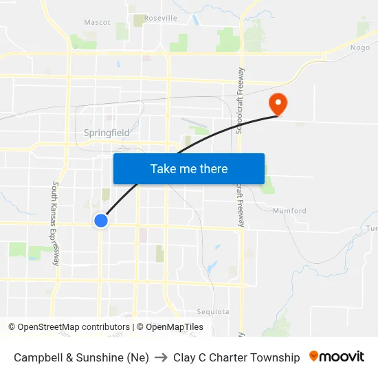 Campbell & Sunshine (Ne) to Clay C Charter Township map