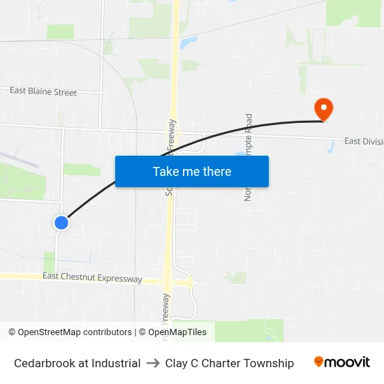 Cedarbrook at Industrial to Clay C Charter Township map