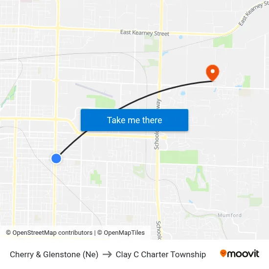 Cherry & Glenstone (Ne) to Clay C Charter Township map