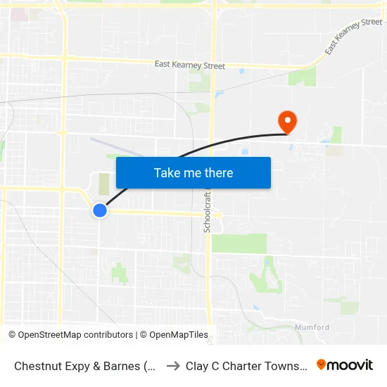 Chestnut Expy & Barnes (Ne) to Clay C Charter Township map