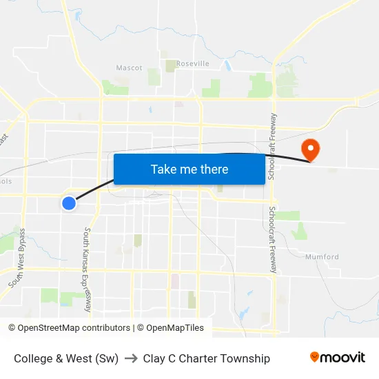 College & West (Sw) to Clay C Charter Township map