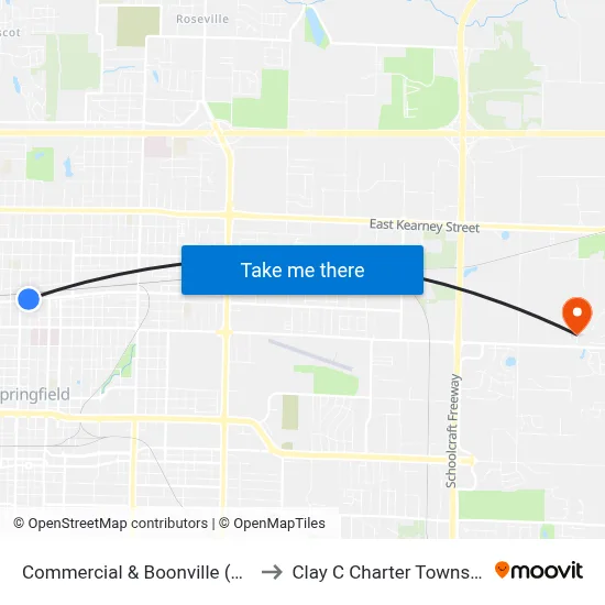Commercial & Boonville (Nw) to Clay C Charter Township map