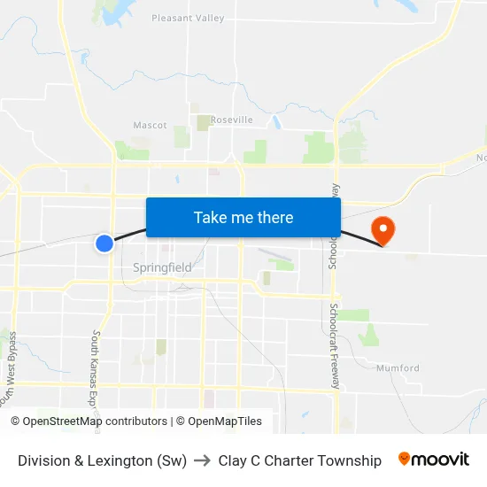 Division & Lexington (Sw) to Clay C Charter Township map