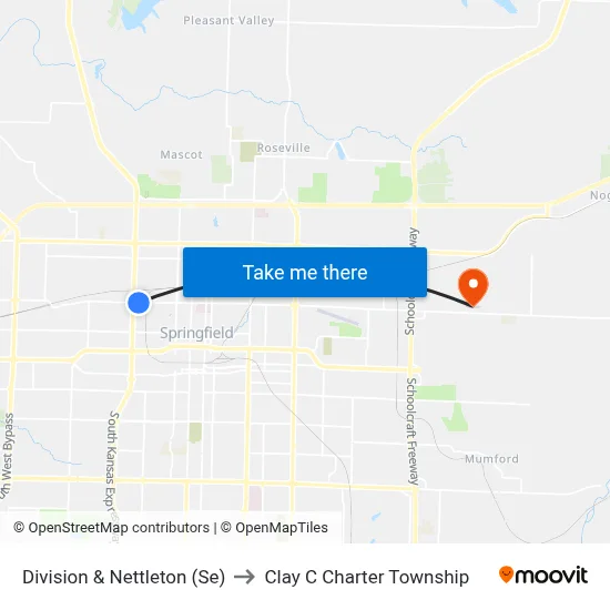 Division & Nettleton (Se) to Clay C Charter Township map