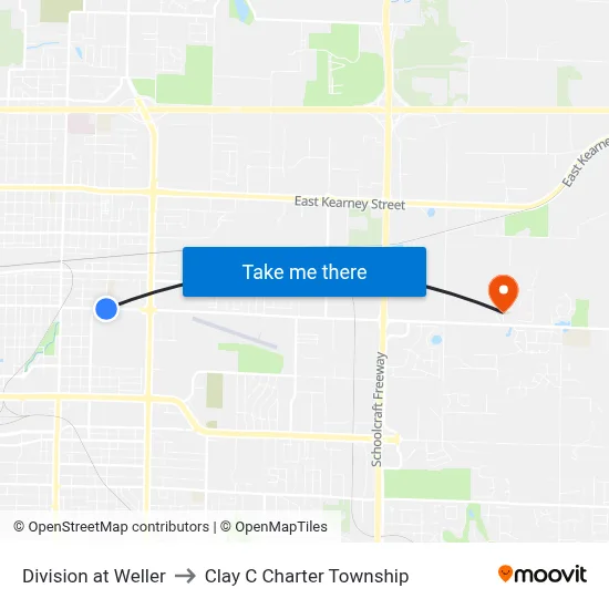 Division at Weller to Clay C Charter Township map