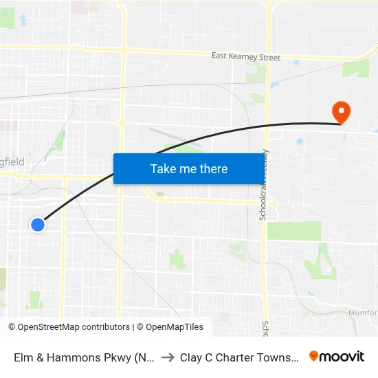 Elm & Hammons Pkwy (Nw) to Clay C Charter Township map