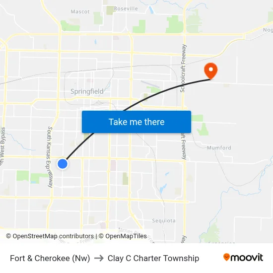 Fort & Cherokee (Nw) to Clay C Charter Township map