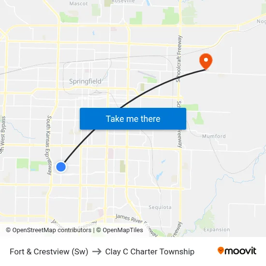 Fort & Crestview (Sw) to Clay C Charter Township map