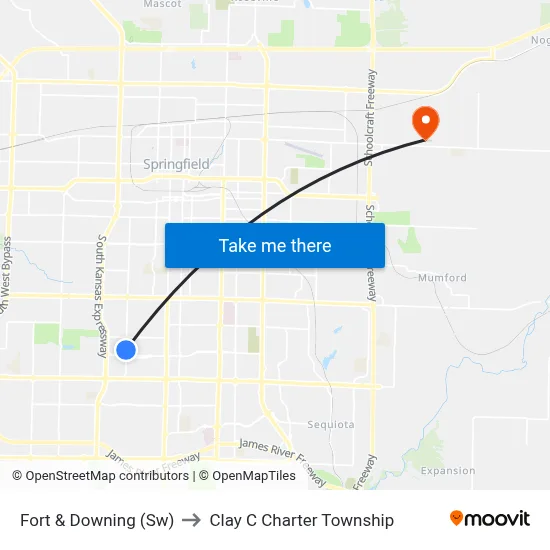 Fort & Downing (Sw) to Clay C Charter Township map
