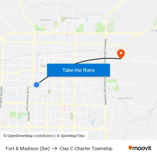 Fort & Madison (Sw) to Clay C Charter Township map