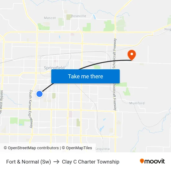 Fort & Normal (Sw) to Clay C Charter Township map