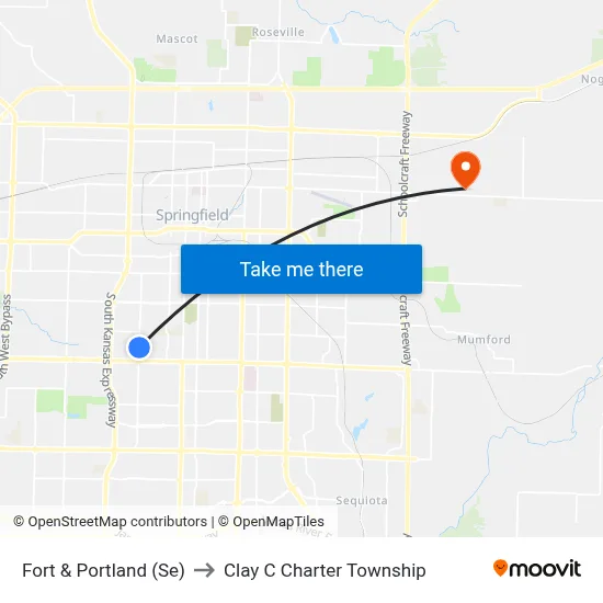 Fort & Portland (Se) to Clay C Charter Township map