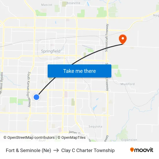 Fort & Seminole (Ne) to Clay C Charter Township map