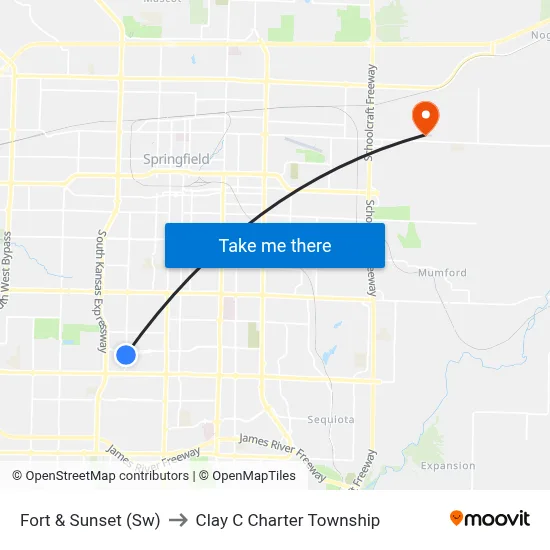 Fort & Sunset (Sw) to Clay C Charter Township map