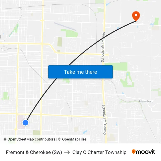 Fremont & Cherokee (Sw) to Clay C Charter Township map