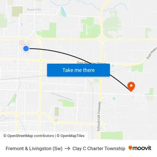 Fremont & Livingston (Sw) to Clay C Charter Township map