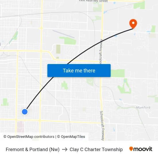 Fremont & Portland (Nw) to Clay C Charter Township map
