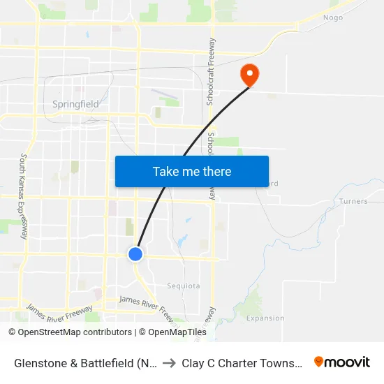 Glenstone & Battlefield (Ne) to Clay C Charter Township map