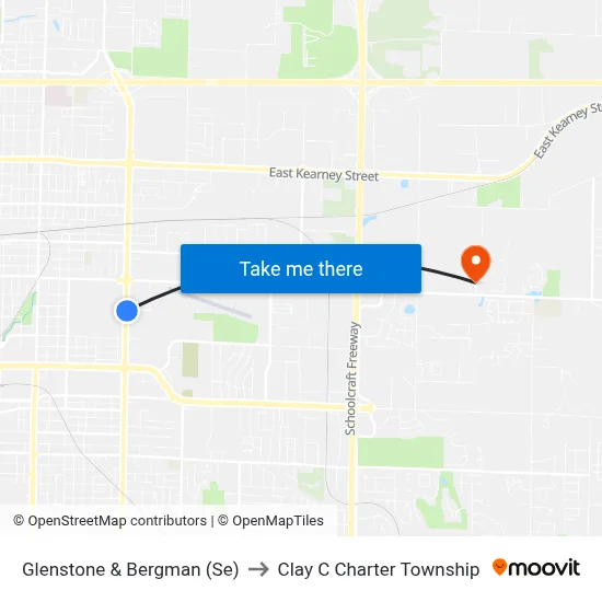 Glenstone & Bergman (Se) to Clay C Charter Township map