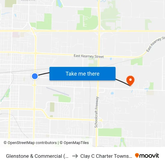 Glenstone & Commercial (Sw) to Clay C Charter Township map