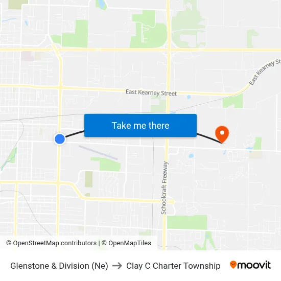 Glenstone & Division (Ne) to Clay C Charter Township map