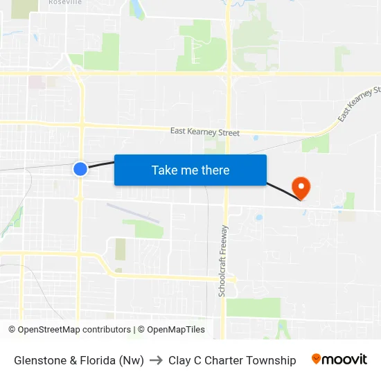 Glenstone & Florida (Nw) to Clay C Charter Township map