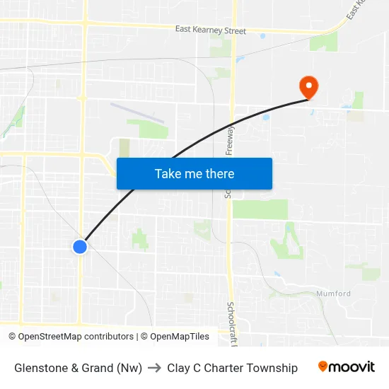 Glenstone & Grand (Nw) to Clay C Charter Township map