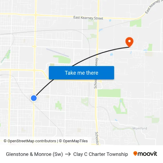 Glenstone & Monroe (Sw) to Clay C Charter Township map
