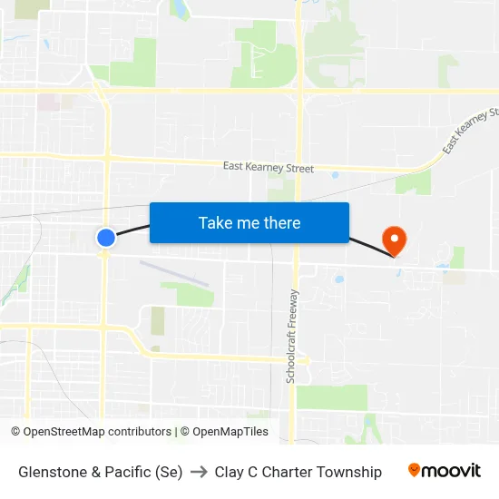 Glenstone & Pacific (Se) to Clay C Charter Township map