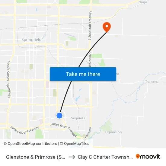 Glenstone & Primrose (Sw) to Clay C Charter Township map