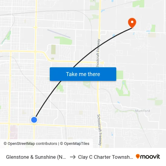 Glenstone & Sunshine (Nw) to Clay C Charter Township map