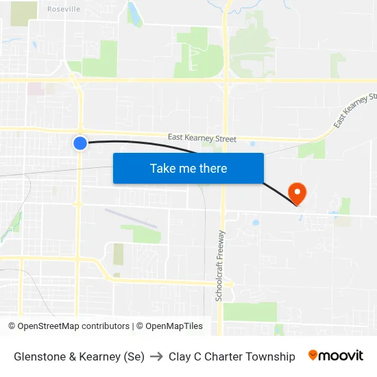 Glenstone & Kearney (Se) to Clay C Charter Township map