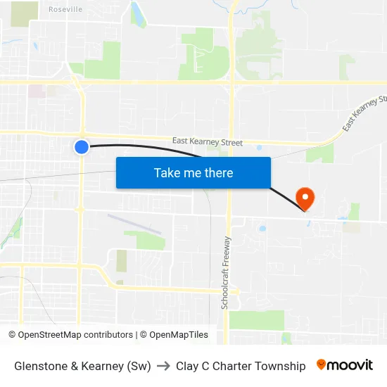 Glenstone & Kearney (Sw) to Clay C Charter Township map