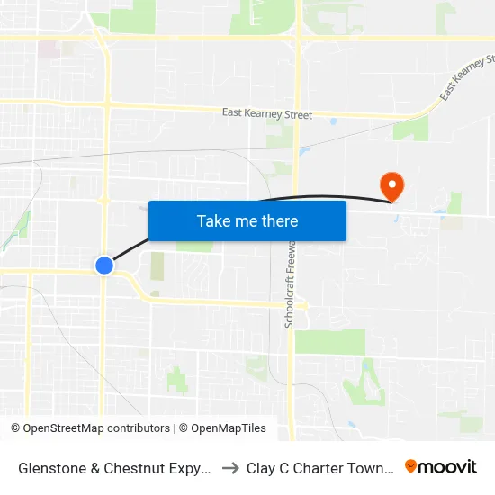 Glenstone & Chestnut Expy (Ne) to Clay C Charter Township map