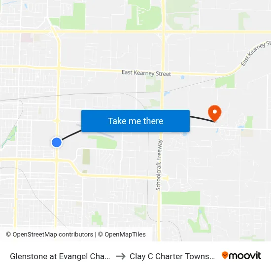 Glenstone at Evangel Chapel to Clay C Charter Township map