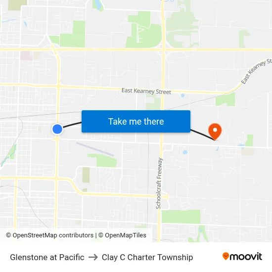 Glenstone at Pacific to Clay C Charter Township map