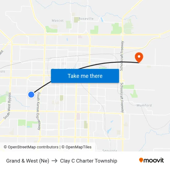 Grand & West (Ne) to Clay C Charter Township map