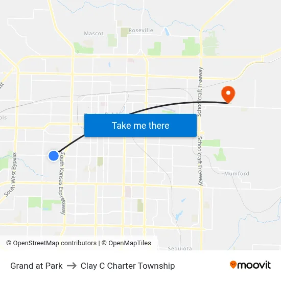 Grand at Park to Clay C Charter Township map