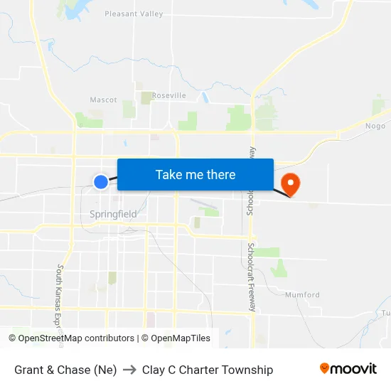 Grant & Chase (Ne) to Clay C Charter Township map