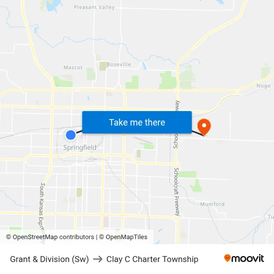 Grant & Division (Sw) to Clay C Charter Township map