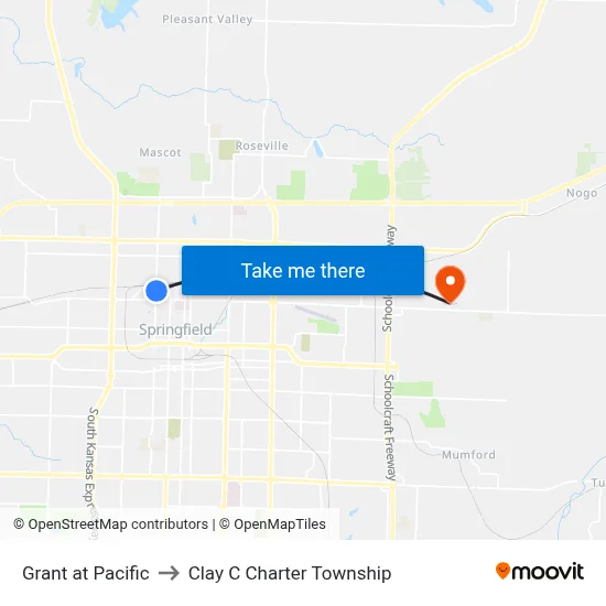 Grant at Pacific to Clay C Charter Township map
