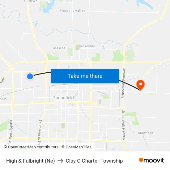 High & Fulbright (Ne) to Clay C Charter Township map