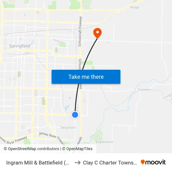 Ingram Mill & Battlefield (Nw) to Clay C Charter Township map