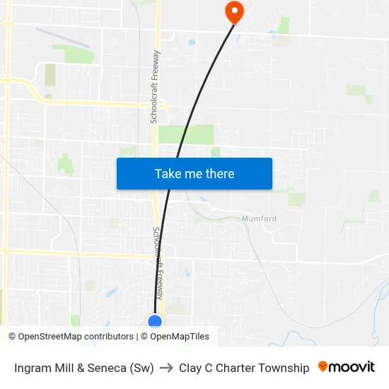 Ingram Mill & Seneca (Sw) to Clay C Charter Township map