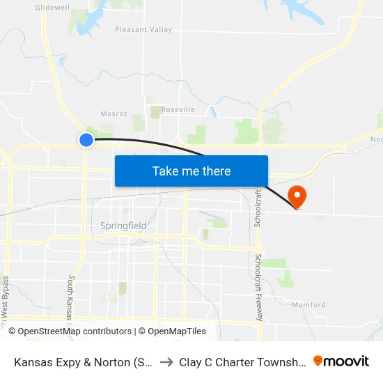 Kansas Expy & Norton (Se) to Clay C Charter Township map