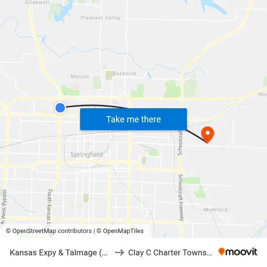 Kansas Expy & Talmage (Ne) to Clay C Charter Township map