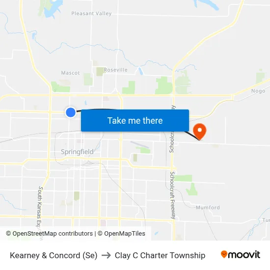 Kearney & Concord (Se) to Clay C Charter Township map