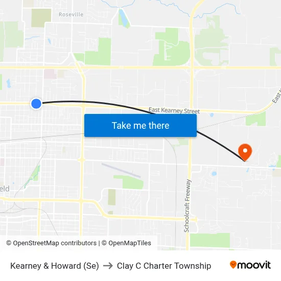 Kearney & Howard (Se) to Clay C Charter Township map
