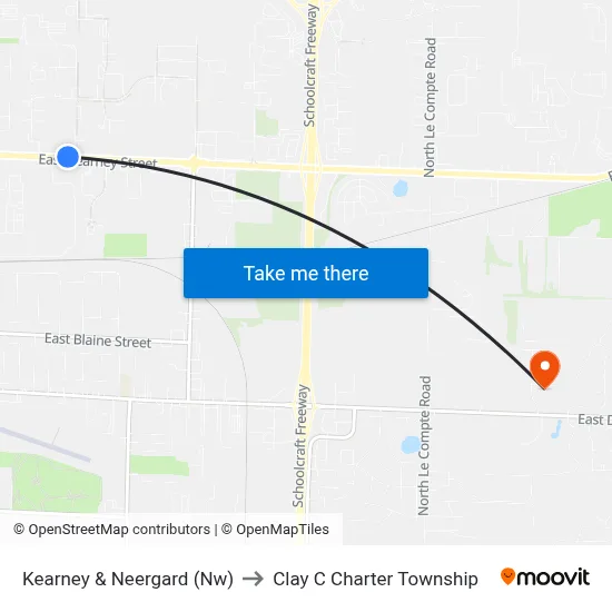 Kearney & Neergard (Nw) to Clay C Charter Township map