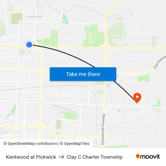 Kentwood at  Pickwick to Clay C Charter Township map